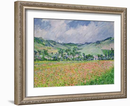 The Poppy Field Near Giverny, 1885-Claude Monet-Framed Giclee Print