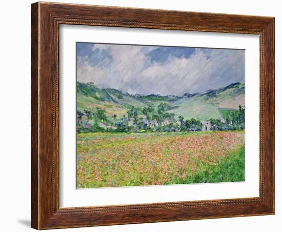 The Poppy Field Near Giverny, 1885-Claude Monet-Framed Giclee Print