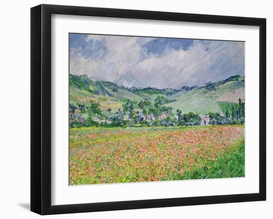 The Poppy Field Near Giverny, 1885-Claude Monet-Framed Giclee Print