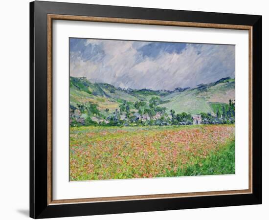 The Poppy Field Near Giverny, 1885-Claude Monet-Framed Giclee Print