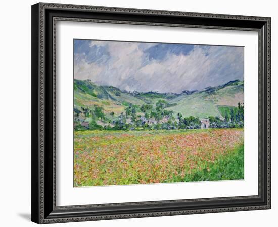 The Poppy Field Near Giverny, 1885-Claude Monet-Framed Giclee Print