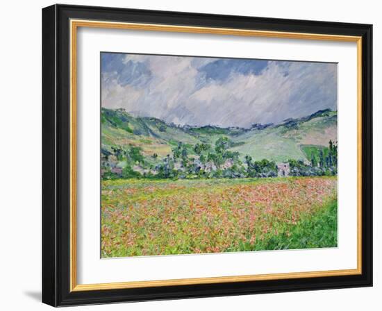 The Poppy Field Near Giverny, 1885-Claude Monet-Framed Giclee Print