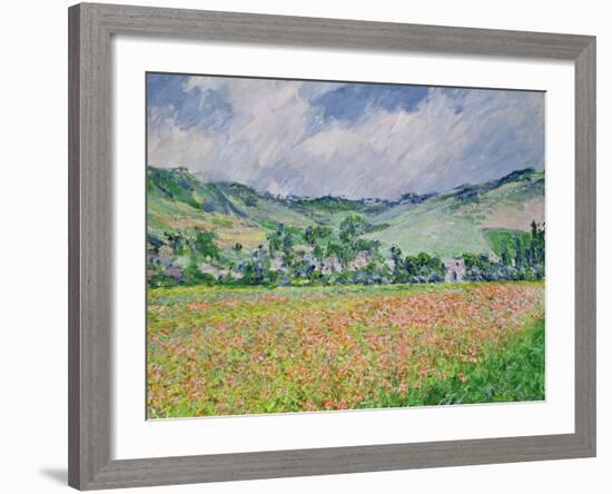 The Poppy Field Near Giverny, 1885-Claude Monet-Framed Giclee Print