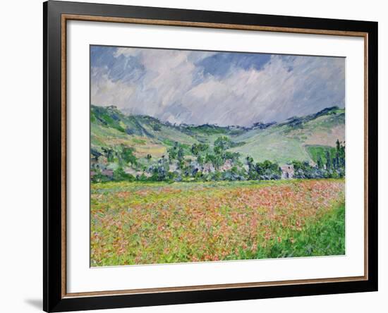 The Poppy Field Near Giverny, 1885-Claude Monet-Framed Giclee Print