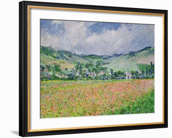 The Poppy Field Near Giverny, 1885-Claude Monet-Framed Giclee Print