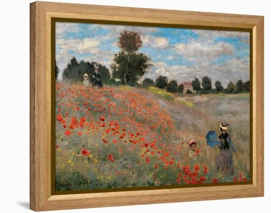 The Poppy Field-Claude Monet-Framed Premier Image Canvas