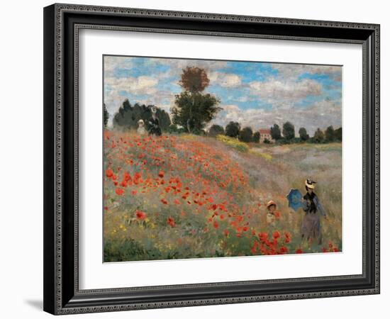 The Poppy Field-Claude Monet-Framed Premium Giclee Print