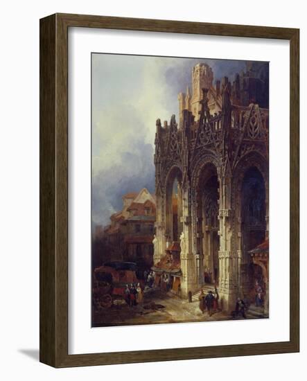 The Porch of St Maclou, Rouen-David Roberts-Framed Giclee Print