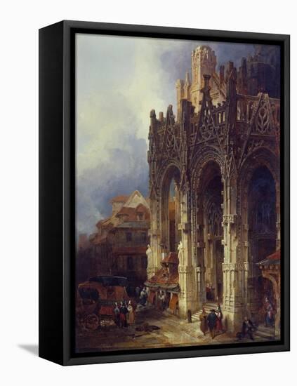The Porch of St Maclou, Rouen-David Roberts-Framed Premier Image Canvas