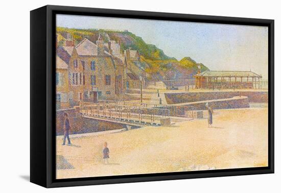 The Port and the Quay at Bessin-Georges Seurat-Framed Stretched Canvas