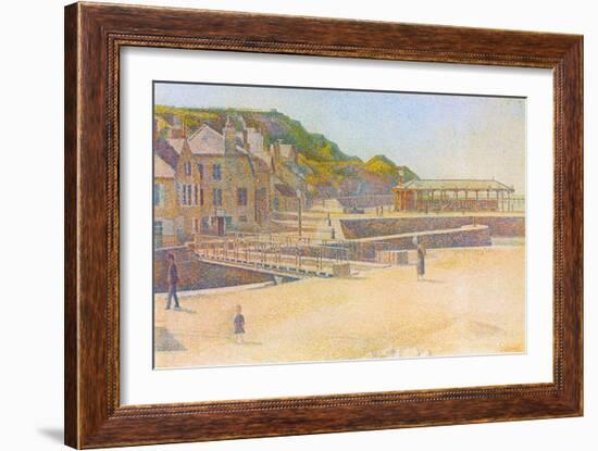 The Port and the Quay at Bessin-Georges Seurat-Framed Art Print