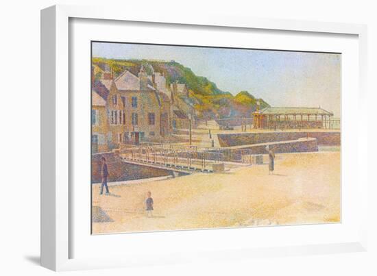 The Port and the Quay at Bessin-Georges Seurat-Framed Art Print