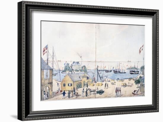 The Port and the Shipyards of Christiansted in Saint Croix in the Virgin Islands-null-Framed Giclee Print