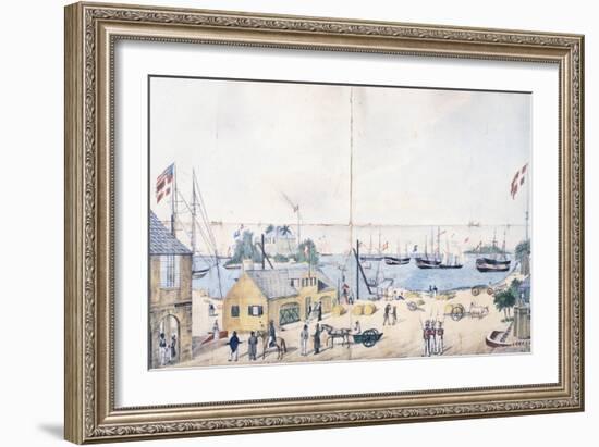 The Port and the Shipyards of Christiansted in Saint Croix in the Virgin Islands-null-Framed Premium Giclee Print