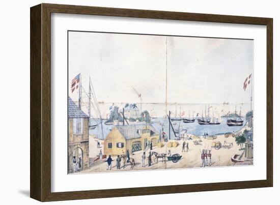 The Port and the Shipyards of Christiansted in Saint Croix in the Virgin Islands-null-Framed Premium Giclee Print