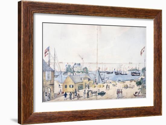 The Port and the Shipyards of Christiansted in Saint Croix in the Virgin Islands-null-Framed Premium Giclee Print