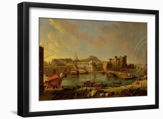 The Port at Naples (View of the Castel Nuovo at the Palazzo Reale), 1711-Gaspar van Wittel-Framed Giclee Print