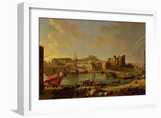 The Port at Naples (View of the Castel Nuovo at the Palazzo Reale), 1711-Gaspar van Wittel-Framed Giclee Print