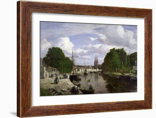 The Port at Quimper, 1857-Eugène Boudin-Framed Giclee Print