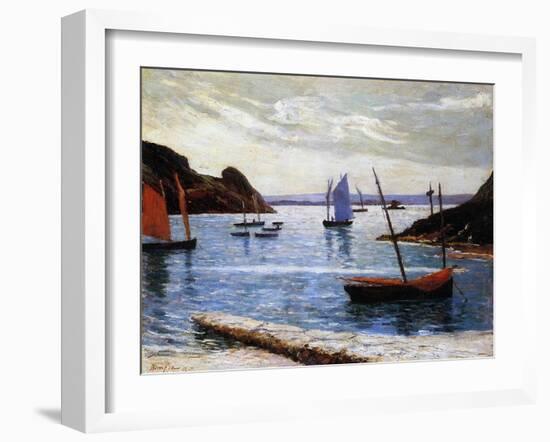 The Port, Island of Brehat, Brittany, 1892-Maxime Emile Louis Maufra-Framed Giclee Print