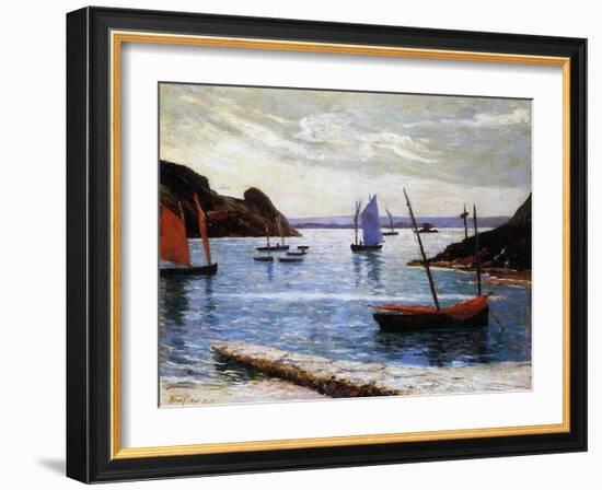 The Port, Island of Brehat, Brittany, 1892-Maxime Emile Louis Maufra-Framed Giclee Print