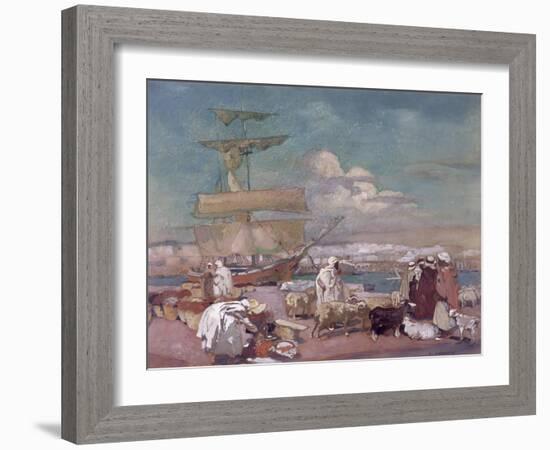 The Port of Algiers, circa 1900-Leon Cauvy-Framed Giclee Print