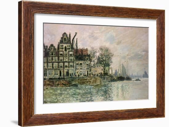 The Port of Amsterdam, C.1873-Claude Monet-Framed Giclee Print