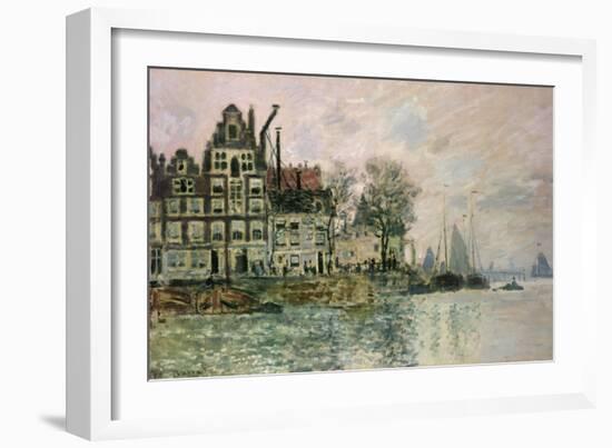 The Port of Amsterdam, C.1873-Claude Monet-Framed Giclee Print