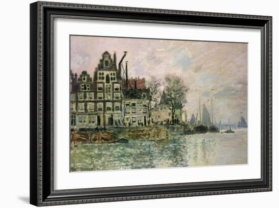 The Port of Amsterdam, C.1873-Claude Monet-Framed Giclee Print