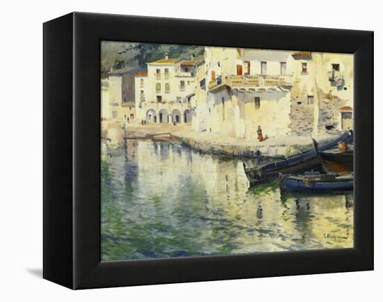 The Port of Cadaques-Eliseu Meifren i Roig-Framed Premier Image Canvas