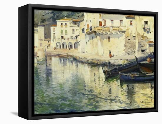 The Port of Cadaques-Eliseu Meifren i Roig-Framed Premier Image Canvas