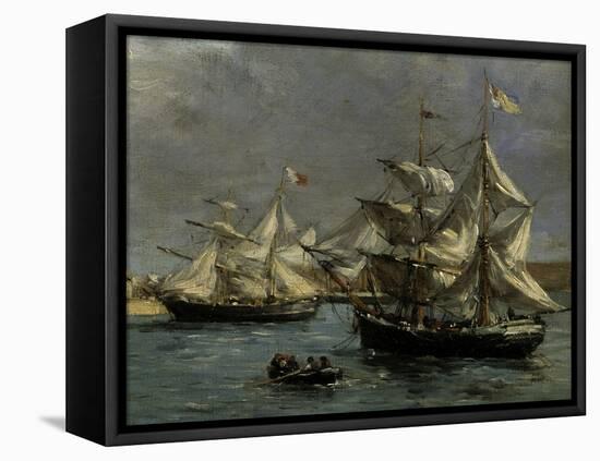 The Port of Camaret, c.1872-Eugène Boudin-Framed Premier Image Canvas