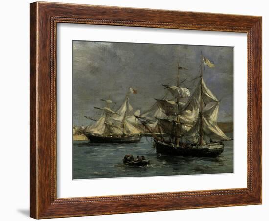 The Port of Camaret, c.1872-Eugène Boudin-Framed Giclee Print