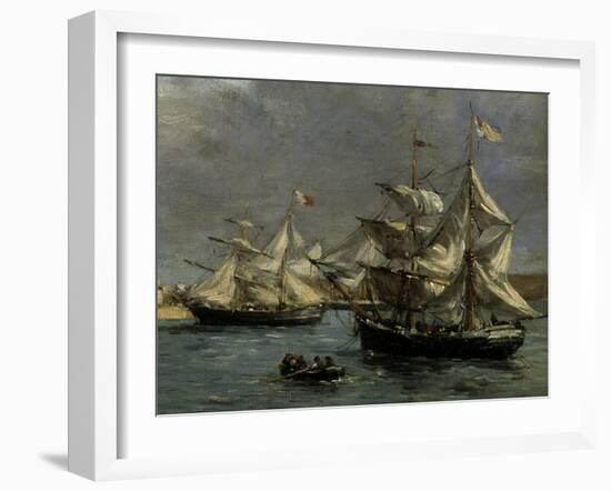 The Port of Camaret, c.1872-Eugène Boudin-Framed Giclee Print