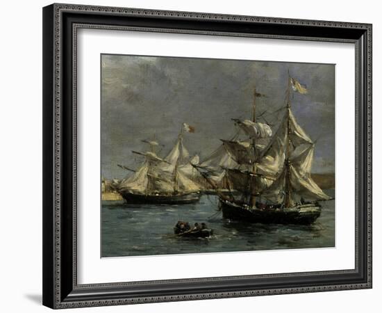 The Port of Camaret, c.1872-Eugène Boudin-Framed Giclee Print