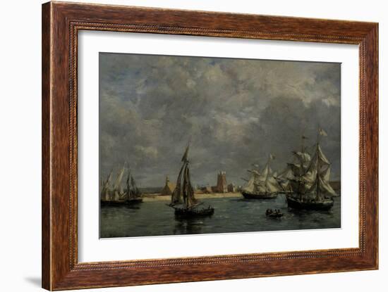 The Port of Camaret, c.1872-Eugène Boudin-Framed Giclee Print