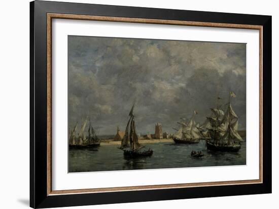 The Port of Camaret, c.1872-Eugène Boudin-Framed Giclee Print
