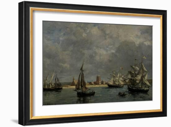 The Port of Camaret, c.1872-Eugène Boudin-Framed Giclee Print