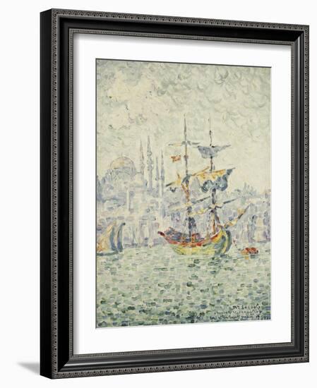 The Port of Constantinople; Le Port de Constantinople, 1907-Paul Signac-Framed Premium Giclee Print