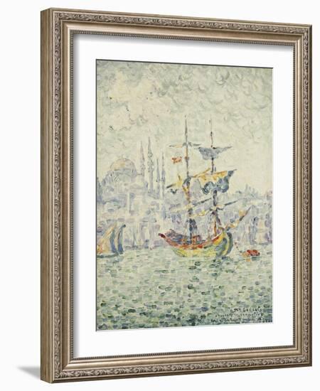 The Port of Constantinople; Le Port de Constantinople, 1907-Paul Signac-Framed Giclee Print