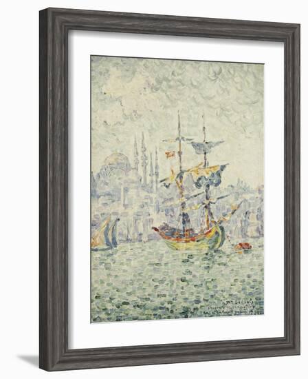 The Port of Constantinople; Le Port de Constantinople, 1907-Paul Signac-Framed Giclee Print