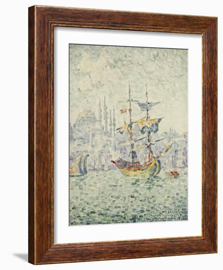 The Port of Constantinople; Le Port de Constantinople, 1907-Paul Signac-Framed Giclee Print