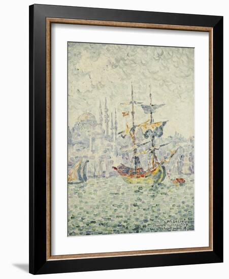 The Port of Constantinople; Le Port de Constantinople, 1907-Paul Signac-Framed Giclee Print