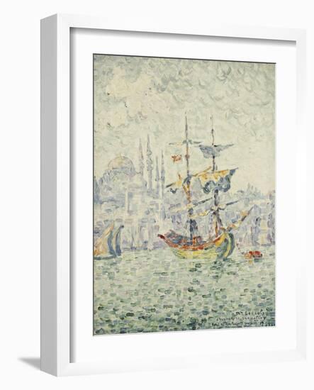 The Port of Constantinople; Le Port de Constantinople, 1907-Paul Signac-Framed Giclee Print