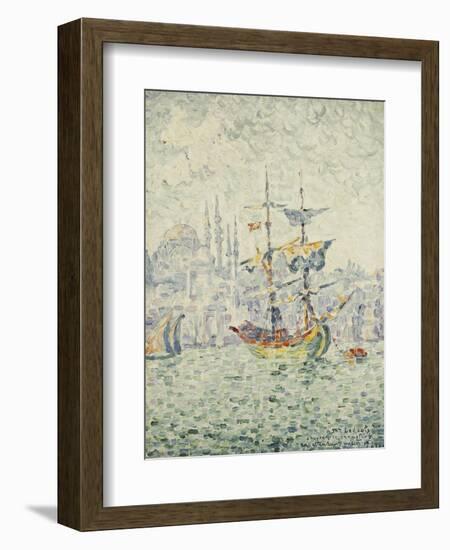 The Port of Constantinople; Le Port de Constantinople, 1907-Paul Signac-Framed Giclee Print