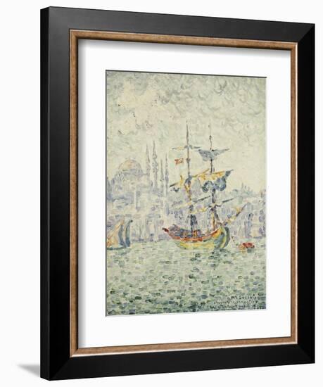 The Port of Constantinople; Le Port de Constantinople, 1907-Paul Signac-Framed Giclee Print