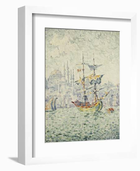 The Port of Constantinople; Le Port de Constantinople, 1907-Paul Signac-Framed Giclee Print