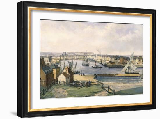 The Port of Dieppe by Leon-Auguste Asselineau, France 19th Century-null-Framed Giclee Print