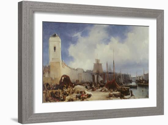 The Port of Dunkirk, 1831 (Oil on Canvas)-Louis Eugene Gabriel Isabey-Framed Giclee Print