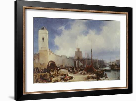 The Port of Dunkirk, 1831 (Oil on Canvas)-Louis Eugene Gabriel Isabey-Framed Giclee Print